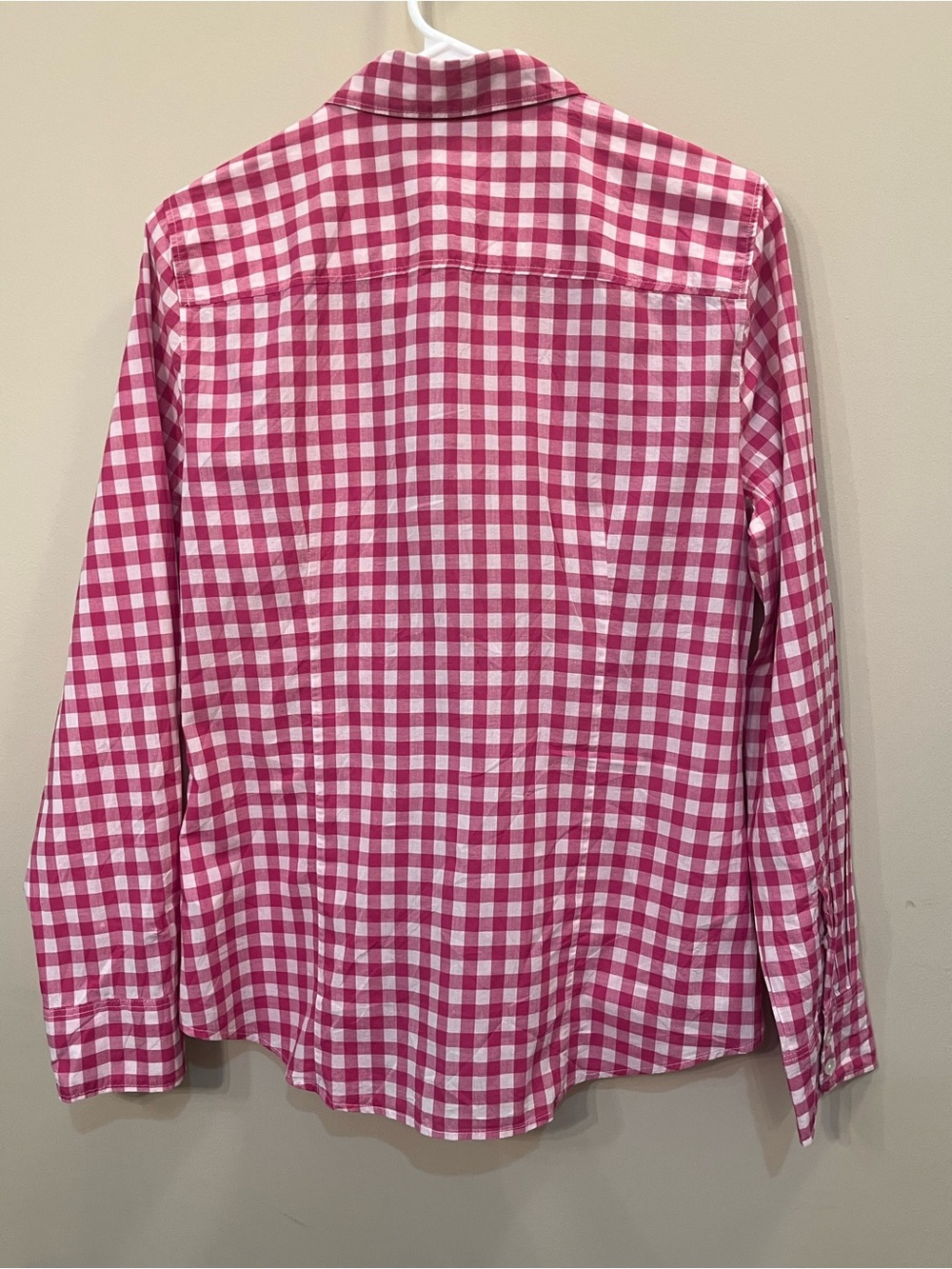 J Crew pink white gingham check long sleeve button down preppy cotton medium - Picture 5 of 5